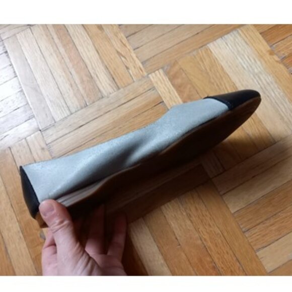 Grey and black elegant ballerinas flats shoes - Picture 3 of 8